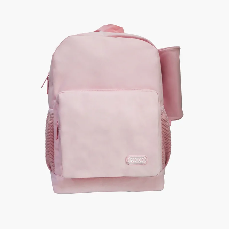 ROCO Solid Pink Backpack for Girls